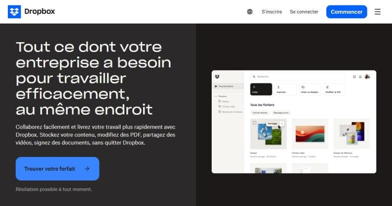 Dropbox, service de stockage cloud en ligne