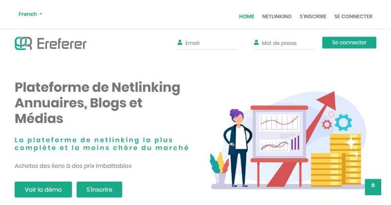 Ereferer, plateforme de netlinking pas chère