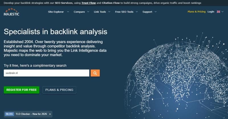 Majestic SEO, outil spécialisé dans l'analyse de backlinks
