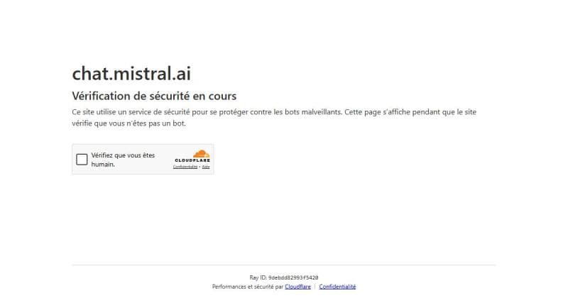 Page d'accueil de Mistral Le Chat