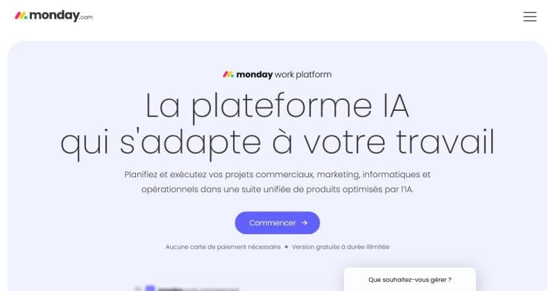 Monday.com, plateforme de gestion du travail visuelle