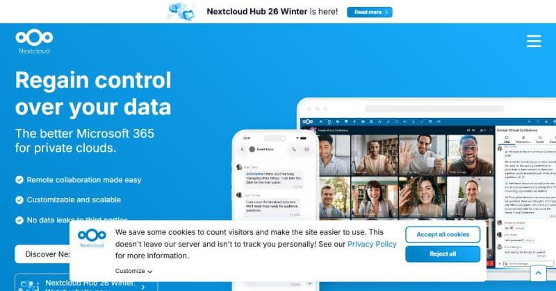 Nextcloud, plateforme de stockage cloud open source auto-hébergeable