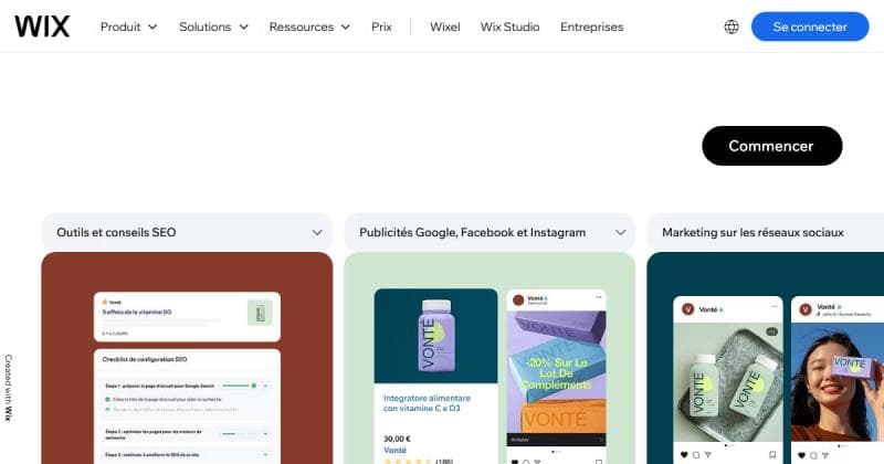 Wix, créateur de sites et boutiques en ligne sans code